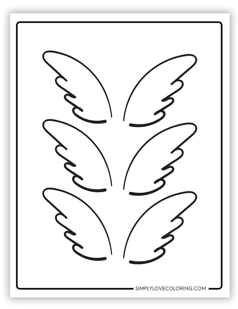 angel wing templates (free pdf printables) - simply love coloring
